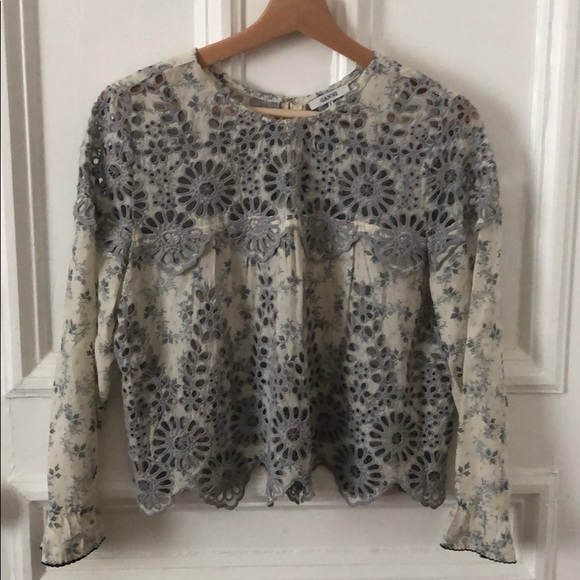 GANNI Emile Lace Top, Size 38 - Picture 3 of 6